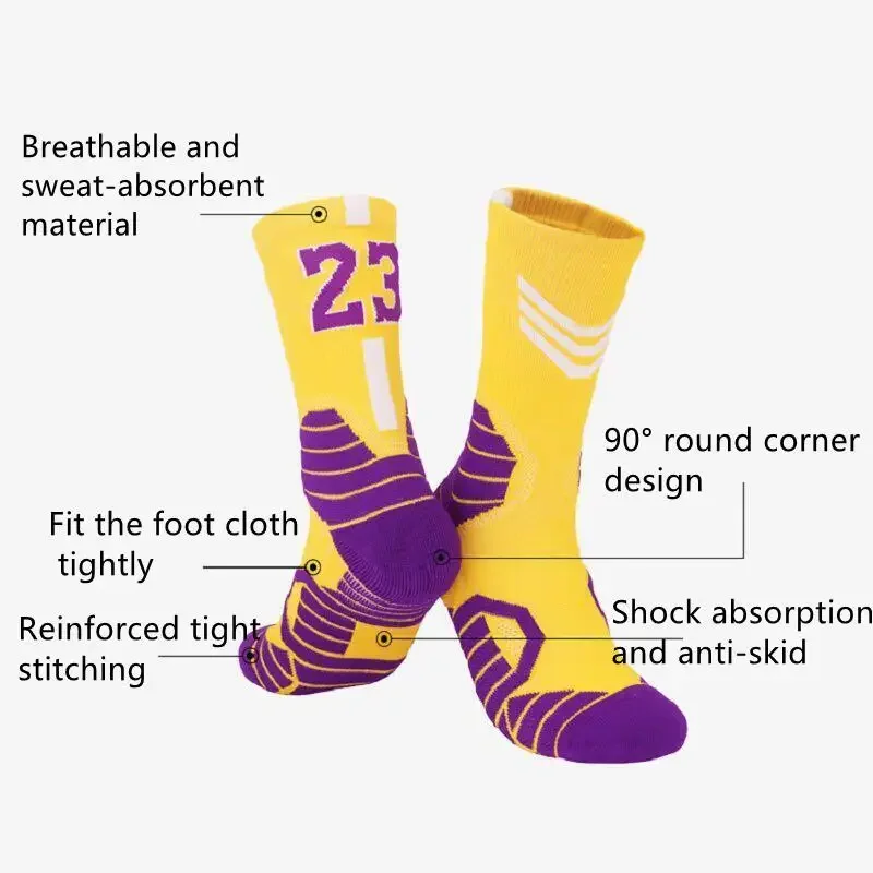 Professional Super Star Sports Basketball Socks Elite Thick Sports Running Cycling Socks Non-slip Towel Bottom Socks Stocking