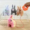 Moving Bunny Toy Stuffed Animal Toy Electronic Animated Rabbit Walking Toy Interactive Walking Animal Toy With Sounds/Rope For 4
