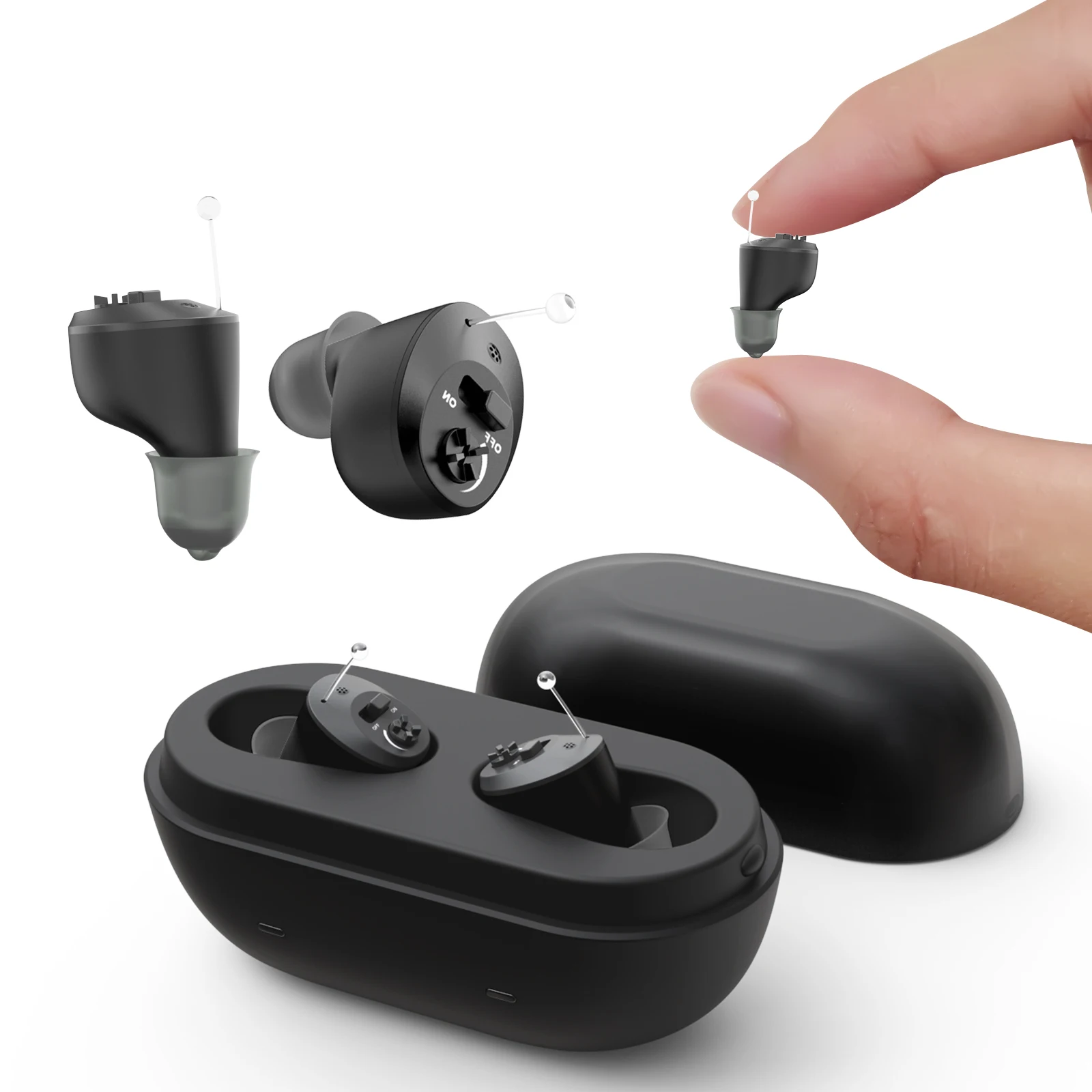 Rechargeable Hearing Aids Mini Invisible Hearing Aid For Elderly Sound Amplifier Noise Reduction Severe Hearing Loss Audifonos