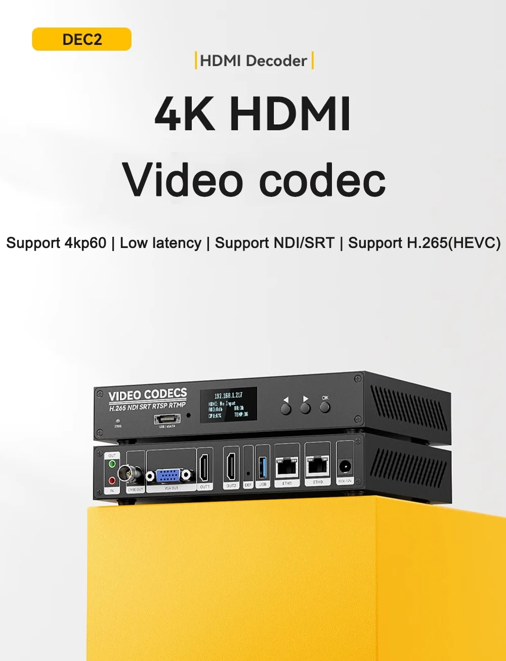 Link Pi DEC2 2-channel HDMI Encoder 4KP60 Decoder SRT NDI RTMP Live Streaming 2G