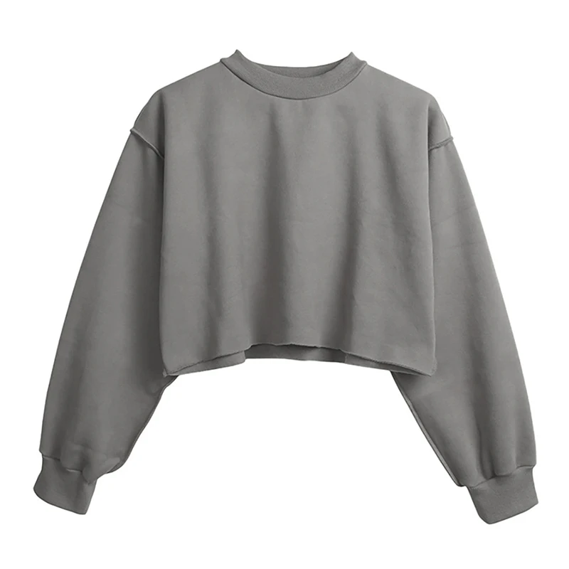 Women's Sweatshirt Hooded Warm Open Navel Short Sweater Women's Casual Long Sleeve Harajuku Street Clothing Streetwear Women