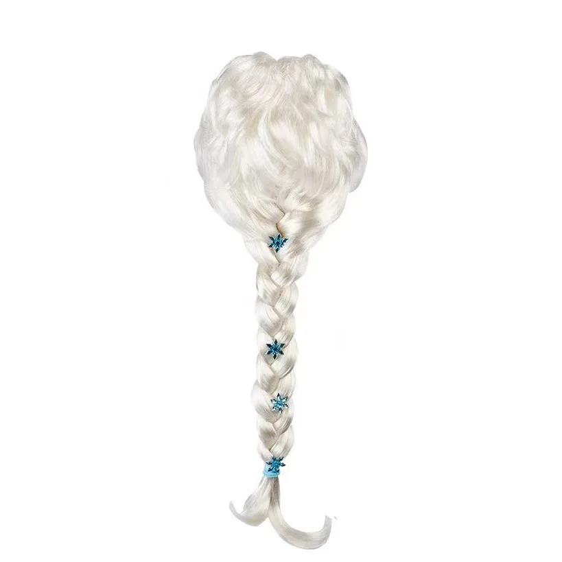 Girls Wednesday Wig Children Princess Cosplay Accessories Kids Rapunzel Elsa Anna Jasmine Mermaid Moana Mirabel Party Headwear