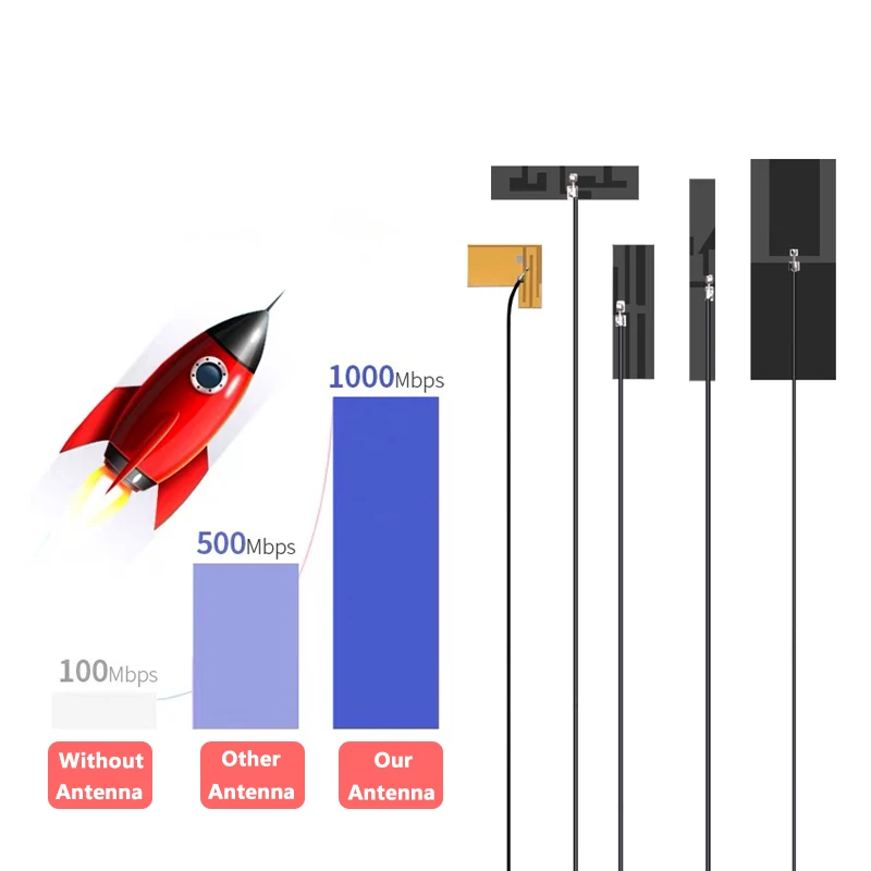 10PCS 듀얼 밴드 WiFi 안테나 2.4G 5.8G FPC PCB 내장형 공중 내부 옴니 소프트 유연한 U.fl(PCB 무선 네트워크용)