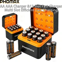 PHOMAX Rechargeable Lithium Battery AA 4200mWh High Capacity 1.5V Batteries 12-slot Charger For Mouse Remote Control Flashlight 1