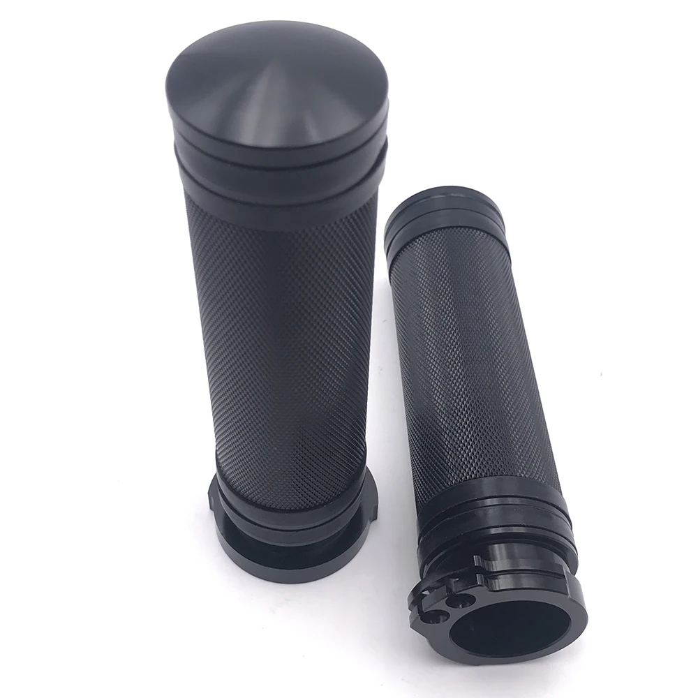 1 Pair 25Mm Universal Black For Harley Sportster Cruiser Bobber Chopper Custom Motorcycle Handlebar Grips Cnc Handle Bar Grips