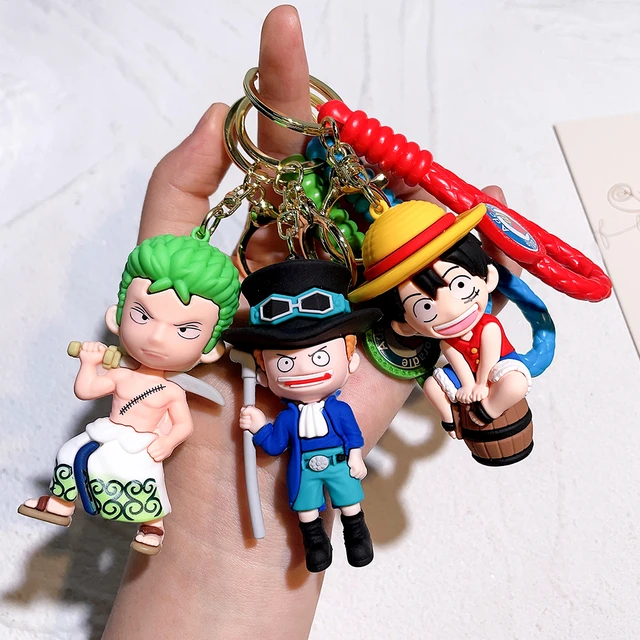 Porte-clés One Piece Anime Monkey D. Porte-clés avec pendentif pour sac à  beurre, dessin animé Luffy Tony Chopper Roronoa Zoro Rick - AliExpress