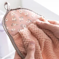 1PC Hand Towel Hanging Absorbent Towel Kitchen Bathroom Hand Towel Quick Dry Soft Microfiber Towels Cleaning Cloth Dish Towel 4