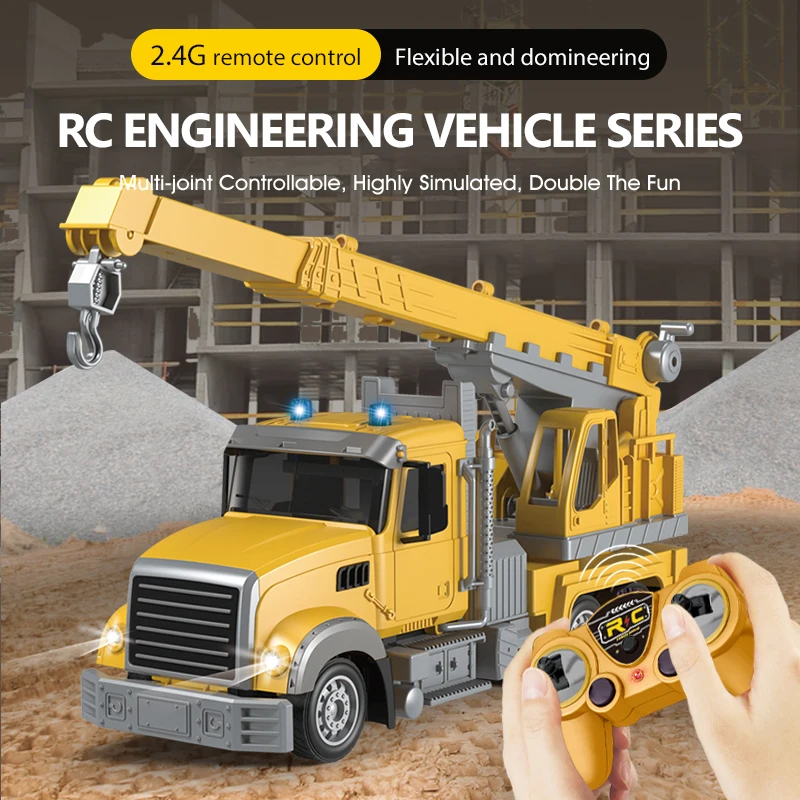 RC Construction Toy 2.4Ghz 6 Channel 1:24 Rc Excavator Mixing truck Crane Remote Control For Children