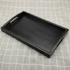 Wooden Pallet Serving Tray Large Black Wood Rectangle Food Tray Breakfast with Handles Kitchen Storage Tea Tray 4