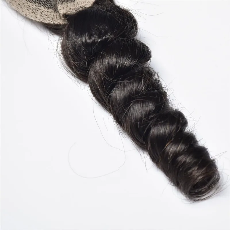 2x6 Lace Closure Loose Wave Human Hair Pre-Plucked Hairline Brazilian Virgin Hair Soft Transparent Lace Closure For Women