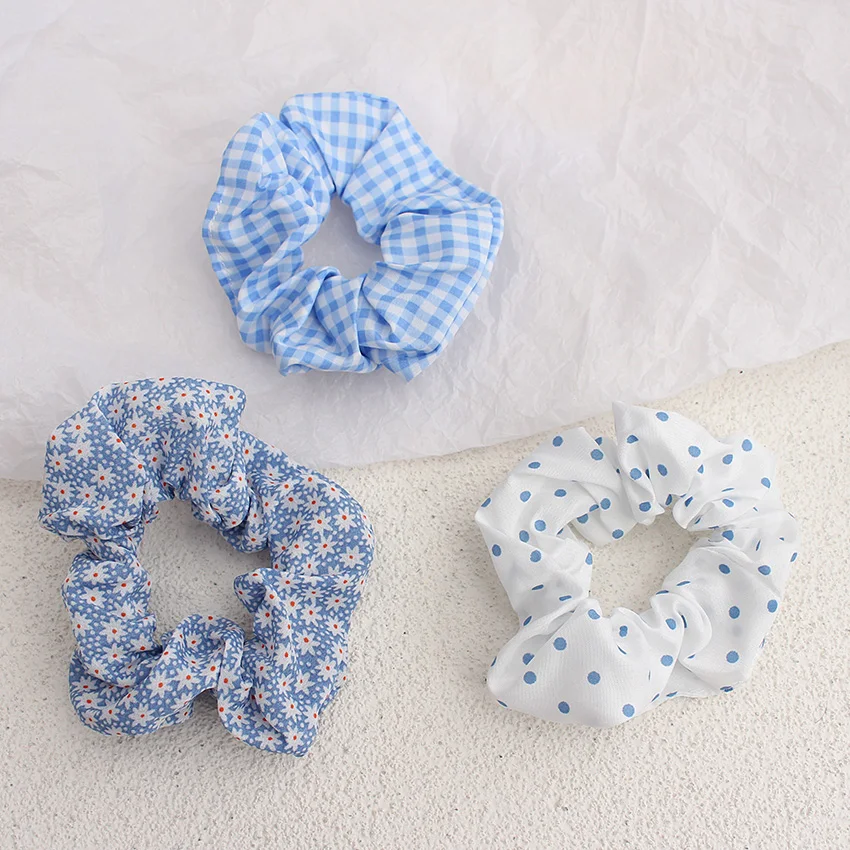 3pc/Set Elastic Hair Bands Scrunchies Vintage Girls Solid  Ponytail Holder Rubber Headband Ties Fashion Women Hair Accessories