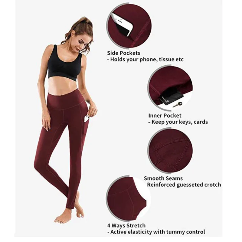 Yoga Pants Women Sexy Butt Lifting High Waist Elastic Leggings Workout Running Skinny