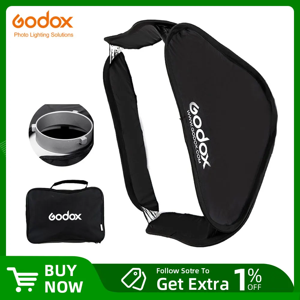 Godox Softbox 60x60 Con Grid Adaptador Bowens Para Flash Cabeza Rectangular Y Redonda - Foto 13
