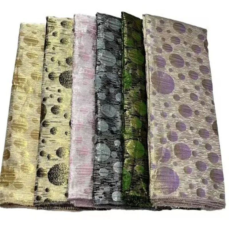 

Green New African Brocade Fabric Floral Jacquard Material For Dress Organza Mesh Lace French Tulle Net Cloth Dentelle Africaine