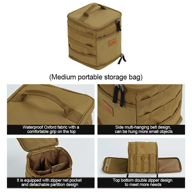 Camping Storage Bag Portable Oxford Cloth Large Capacity Gas Stove Canister Pot Carry Bag Storage Sack Picnic Basket MOLLE storage bag camping storage bag