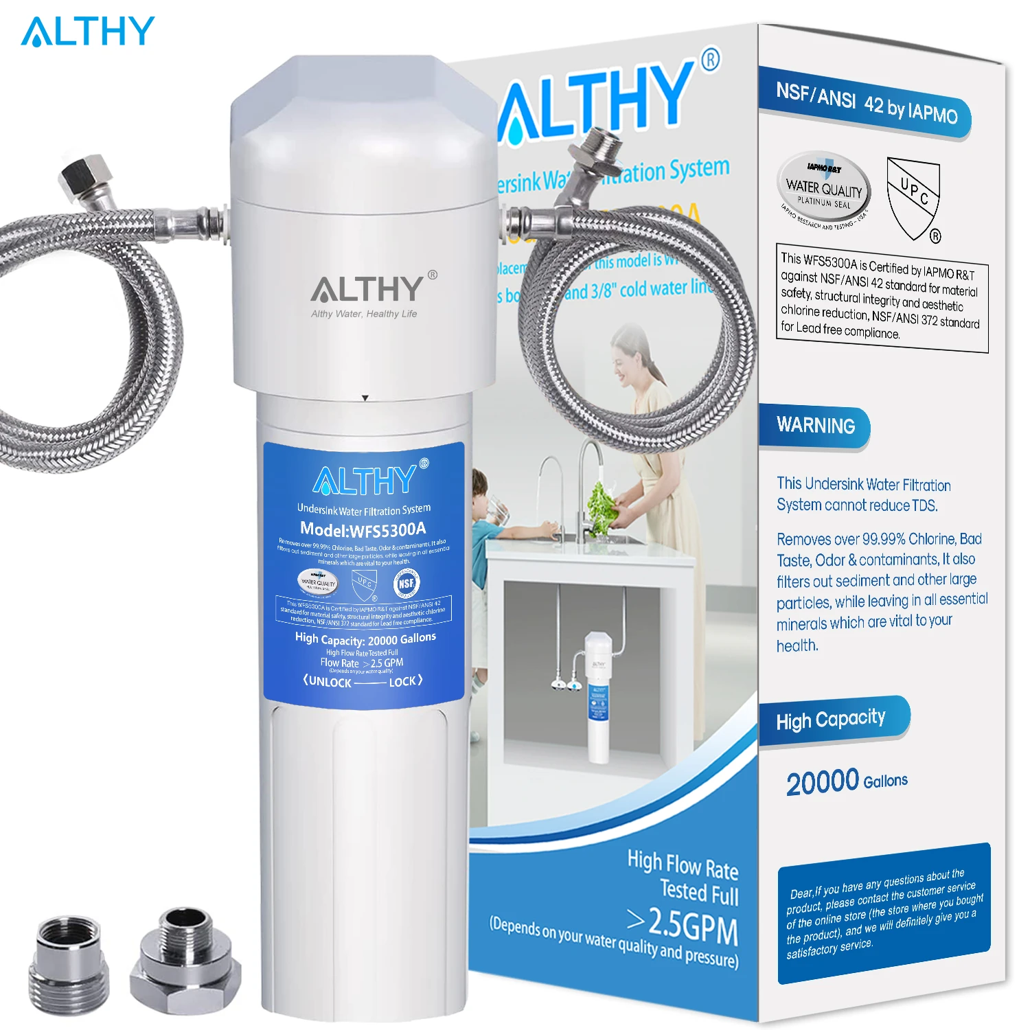 ALTHY – purificateur de filtre d'eau potable sous évier, certifié NSF/ANSI,  connexion directe, système de Filtration d'eau potable | AliExpress