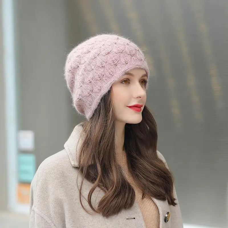 Autumn and winter new style versatile Baotou hat retro yarn hat warm ear protection pile cap cold hat 4