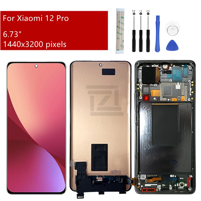 

For Xiaomi 12 Pro Lcd Display Touch Screen Digitizer Assembly With Frame For xiaomi 12pro Display Replacement Parts