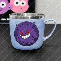 Tasses à eau en acier inoxydable pour enfants, motif dessin animé Pikachu, Psyduck, Charmander, Squirtle, pour boissons froides, cadeaux 3