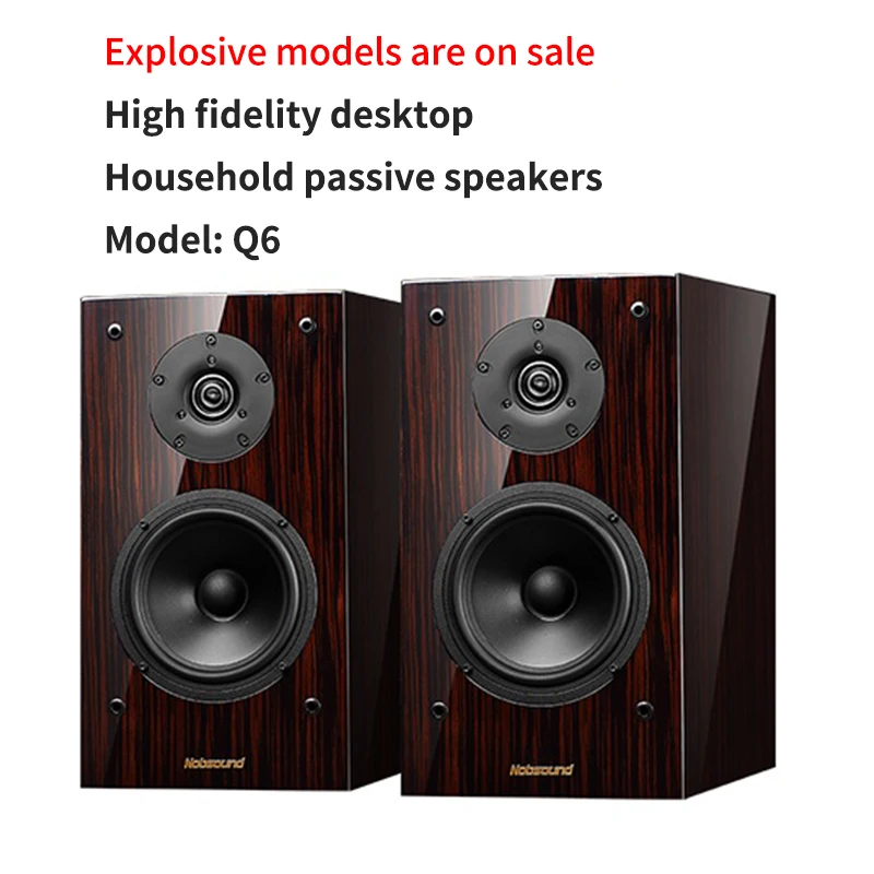 6.5 Inch Desktop Two-Way Speaker HiFi High Power Audio Speaker Passive Bookshelf Surround Home Theater Monitor Sound Box
