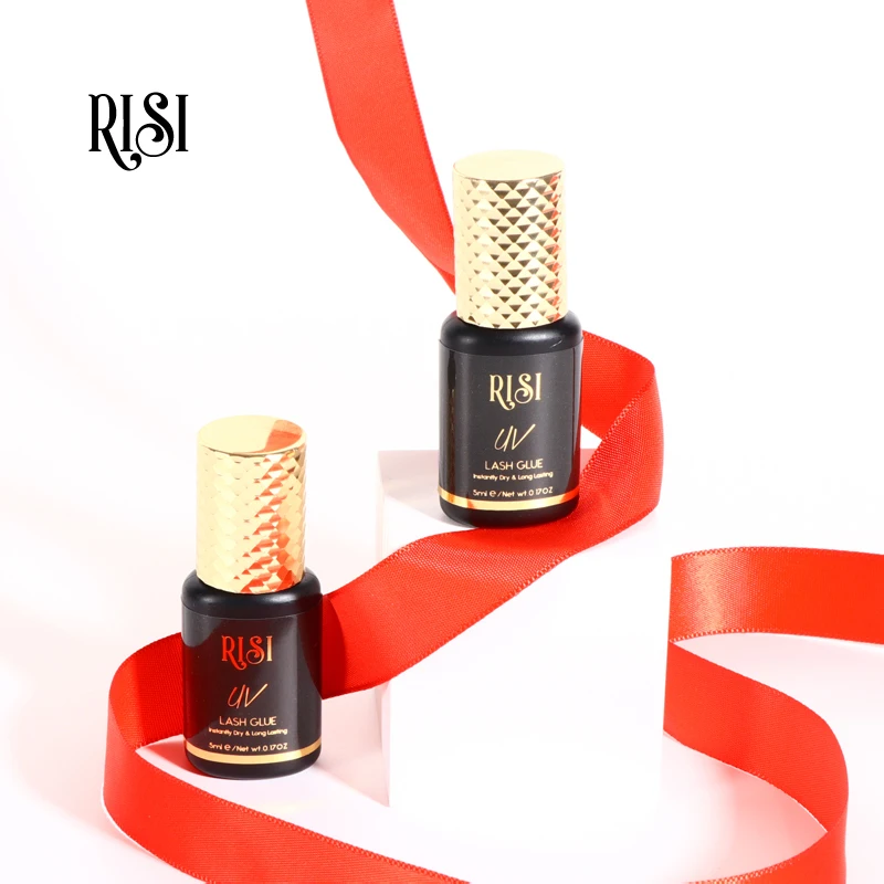 RISI UV Strong Long Lasting 6-8weeks UV Eye Lash Extension Glue Adhesive No Irritation UV Lash Glue Makeup Tool