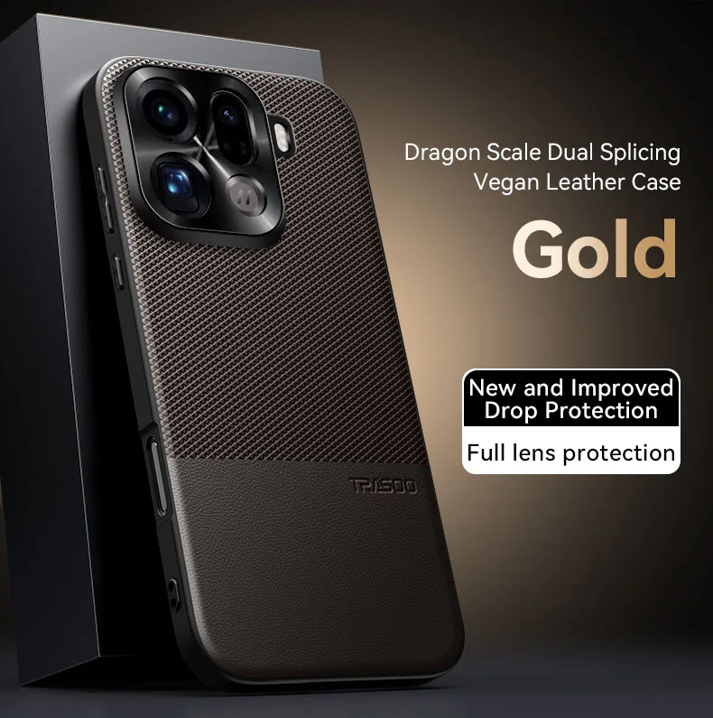 Premium Dragon Scale Dual Leather Shockproof Business Back Cover