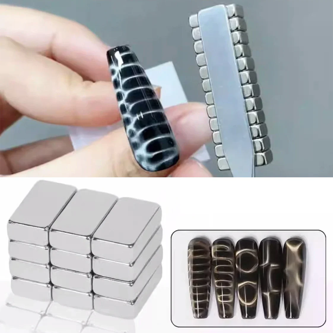 12pcs Nail Cat Eye Strong Effect Magnet Crocodile Texture Magnetic Stick UV Gel Polish Cat Eye Gradient Rod DIY Manicure Tool cat eye nail tool magnetic nail art tools magnetic nail tools nail care tools