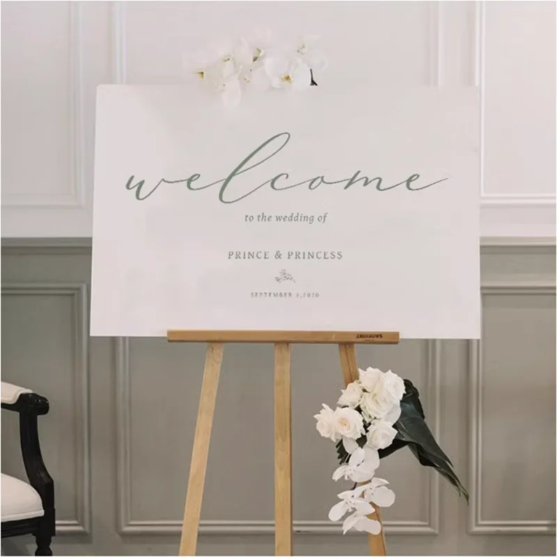 Simple Style Welcome Sign Business Banquet Welcome Sign Party Guide Engagement store opening Party Guide Design 1pc canvas