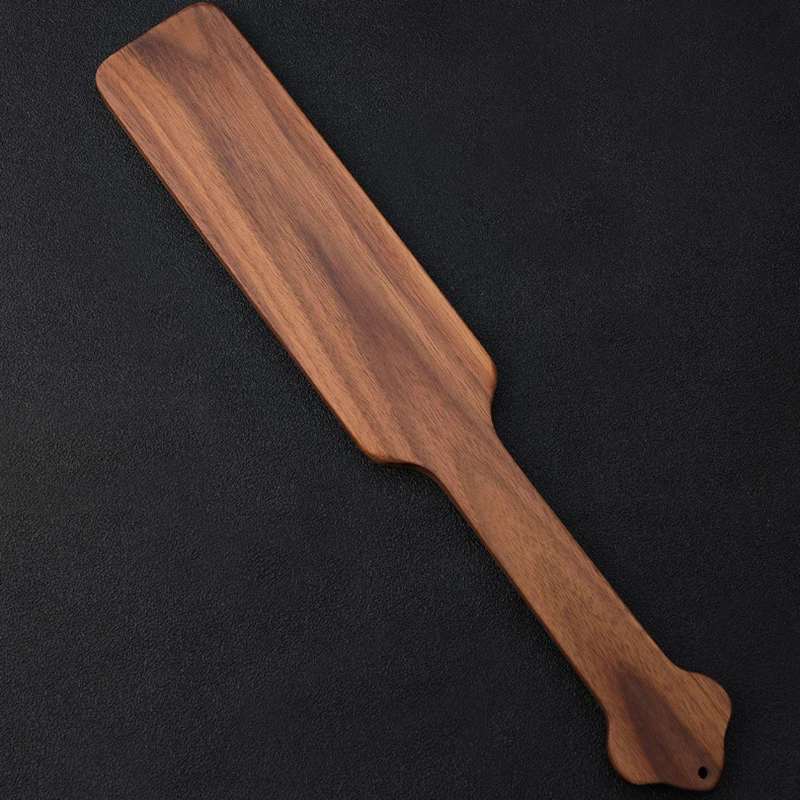 Paleta de látigos de caballo de madera de nogal auténtica hecha a mano, paleta de entrenamiento de paleta de caballo, remo de murciélago sumisa para montar, 34CM