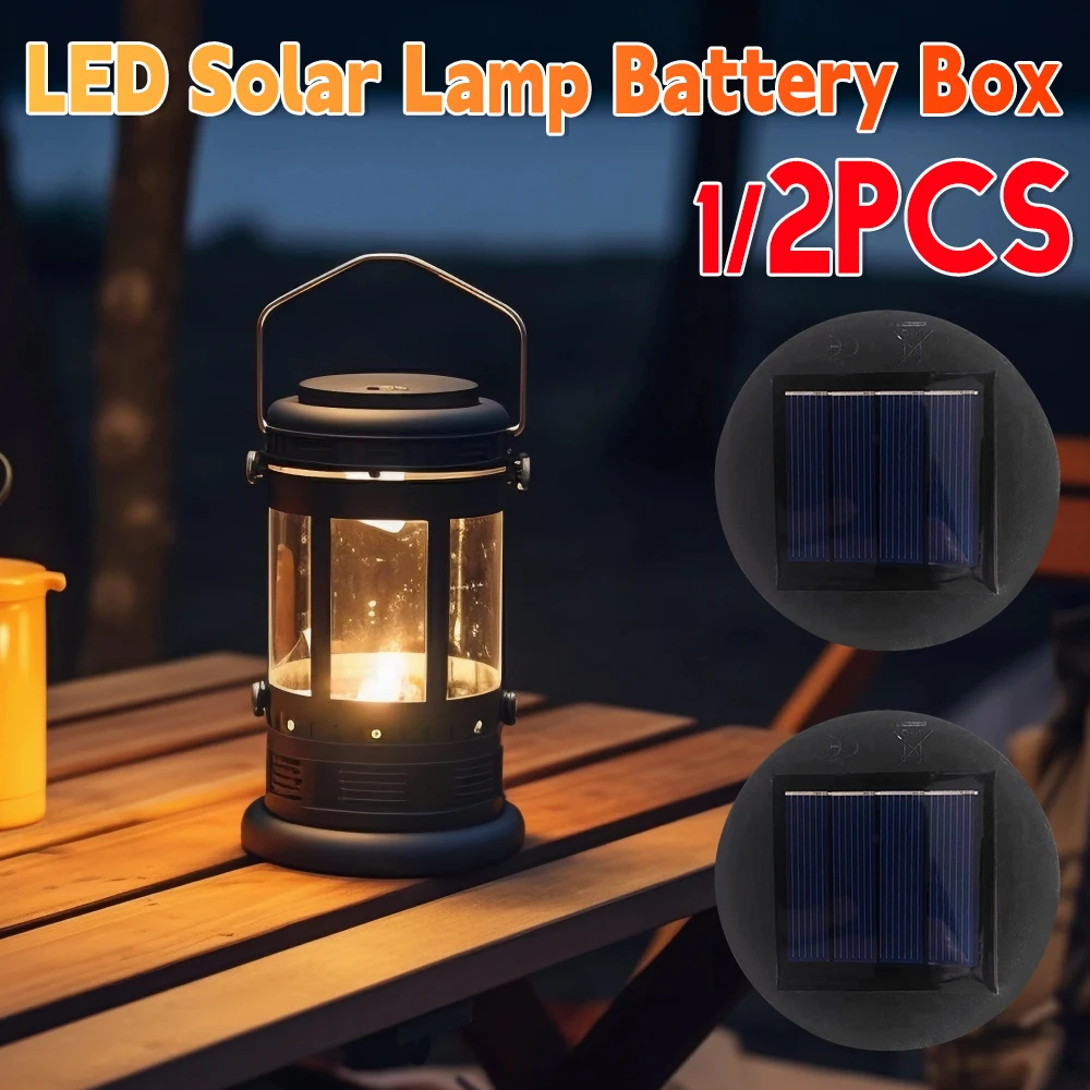 1/2PCS Solar Light Replacement Top LED Solar Lamp Battery Box IP44 Waterproof Replacement Tops 7LM for Outdoor Hanging Lanterns