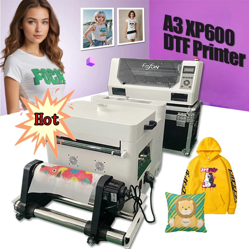 

Dual i1600 XP600 Printhead Fayon Whole Set A3+ DTF Printer Machine Auto Powder Dryer Cheap With Long Service Life For Commercial