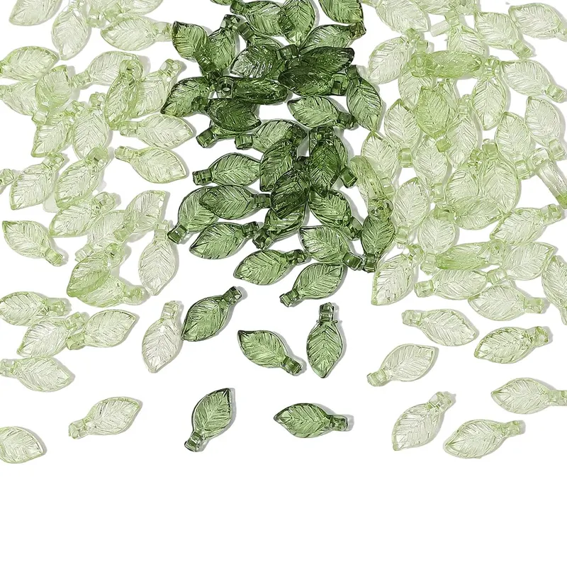100pcs Acrylic Mini Small Tree Leaf Hand Beaded DIY