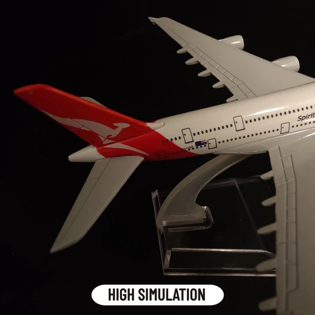 Scale 1:400 Metal Aircraft Model, Qantas A380 Airplane Diecast Plane Aeroplane Home Office Decor Mini Moto Toys for Boy 5