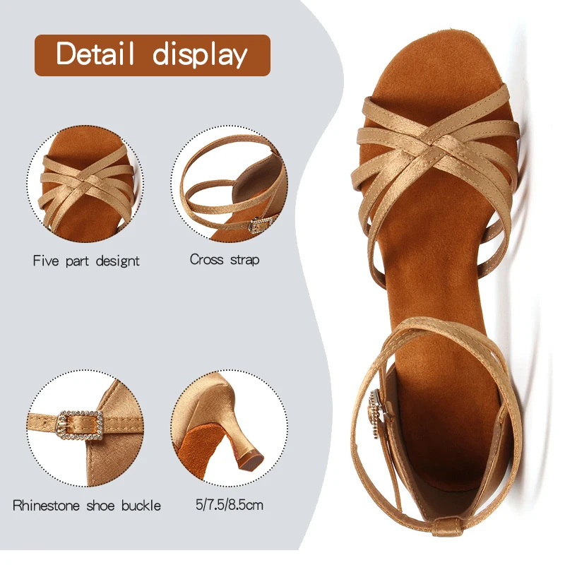 Women Latin Dance Shoes Ballroom Tango Dancing Shoes Suede Soles Cuban Heels Party Dance dance shoes