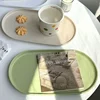 Oval Shaped Plate Nordic Style Afternoon Tea Dessert Plate Thickened PP Macaron Solid Color Tray Kitchen Utensil Accessories 3
