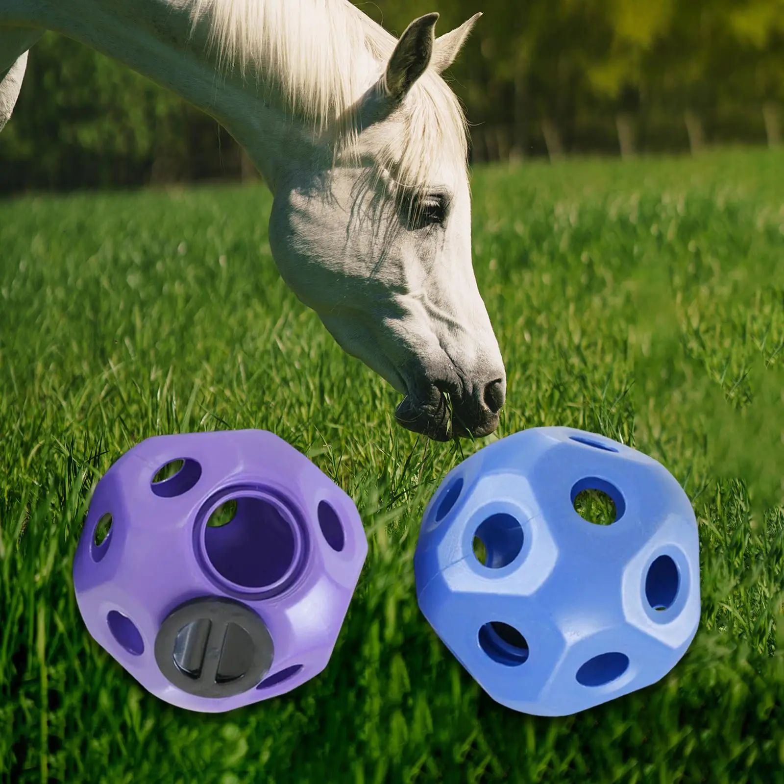 Fun Horse Treat Ball Hay Feeder Toy Ball Horse Feeder Ball Horse Feeding Toys Hollow Treat Feeder for Horse Stable Stall