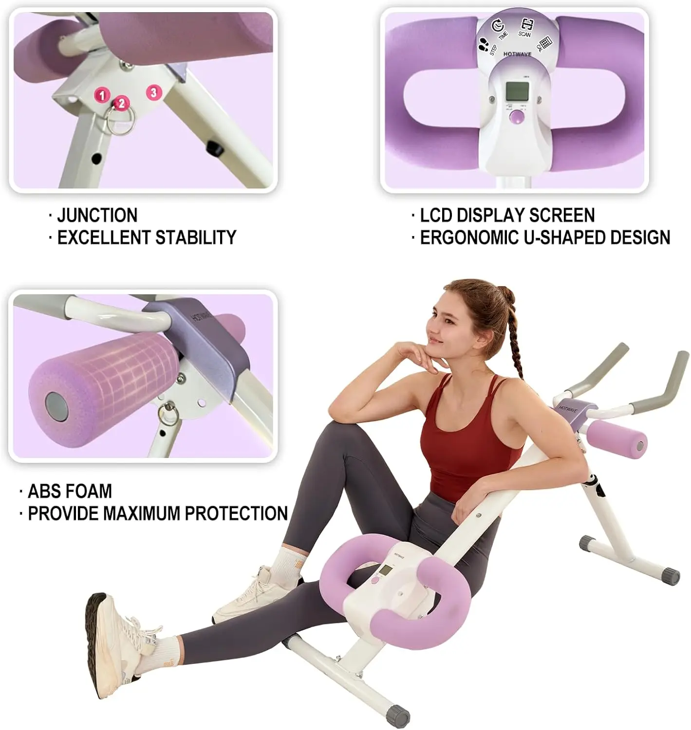 Trainer Ab Workout Equipment, Core & Ab Trainer Machine at Home Gym, Foldable Abdominal Exercise Machine, Abs Machine