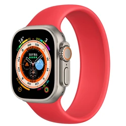 Elastic Braided Solo Loop Strap for Apple Watch - Flexible and Stylish Band in Multiple Sizes (Red)