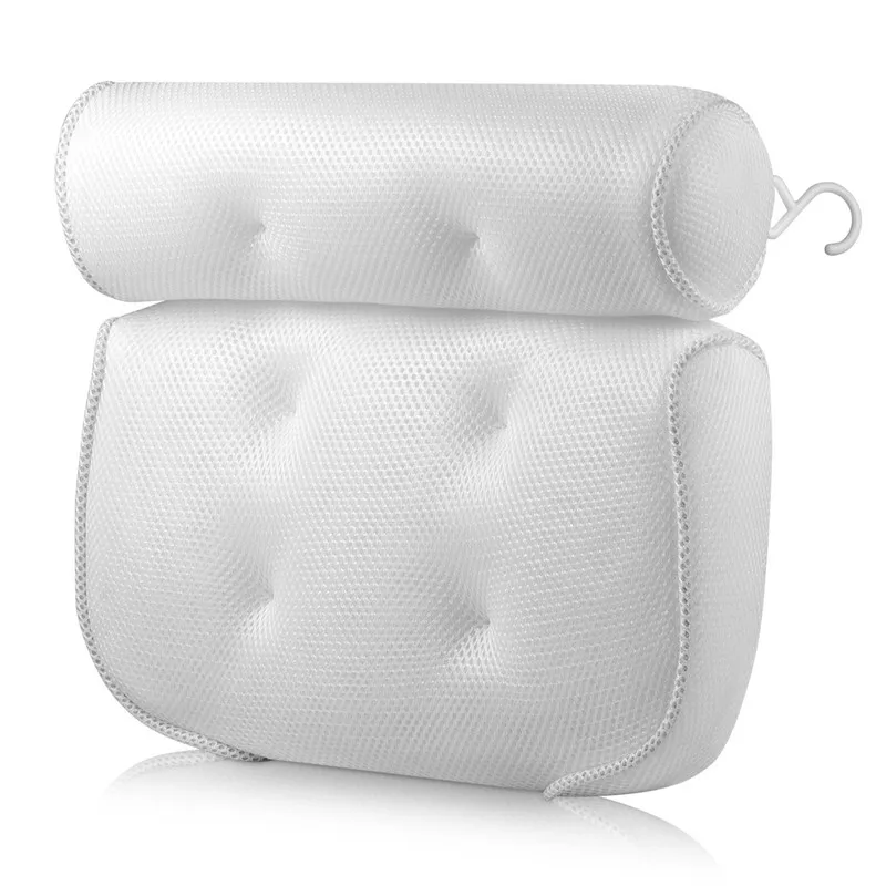 Bath Pillow Spa Non-Slip Bath Pillow Cushioned Bath Tub Spa Pillow Bathtub Head Rest With Suction Cups For Neck Back Bathroom Supply