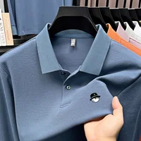 Polo de golf à manches longues pour hommes, haut imprimé de marque, 100% coton, confortable, respirant, mode, loisirs, haut de gamme 2