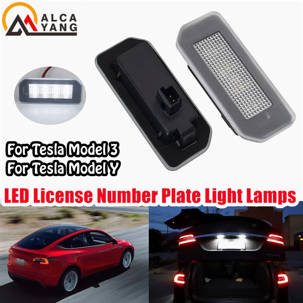 

2PCS Error Free Xenon White LED License Number Plate Light Lamps For Tesla Model 3 2017-2021 Tesla Model Y 2020-2022
