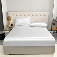 Stylish Satin Waterproof Bed Fitted Sheet - Premium Quality, Easy Clean, Secure Fit for Twin/Full/King/Queen Mattresses 2