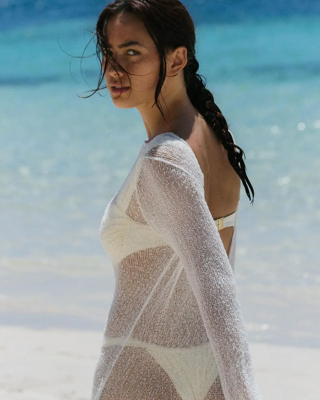 Beach Cover Up Outfits For Women Summer Holiday Party Beach Dress Backless See-Through Oversized Crochet Dress Swimwear