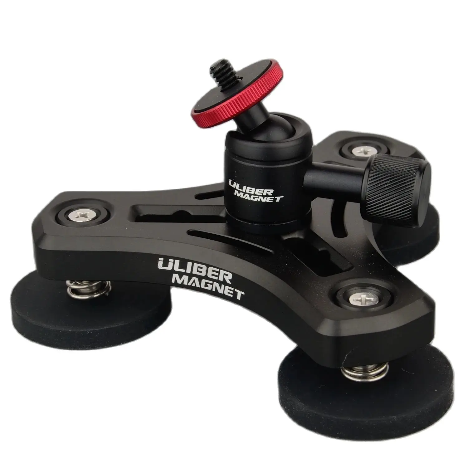Magnetic Action Câmera Mount Tripé de Alumínio Sólido com Mini Ball Head Borracha Forte Revestido Magnet 20