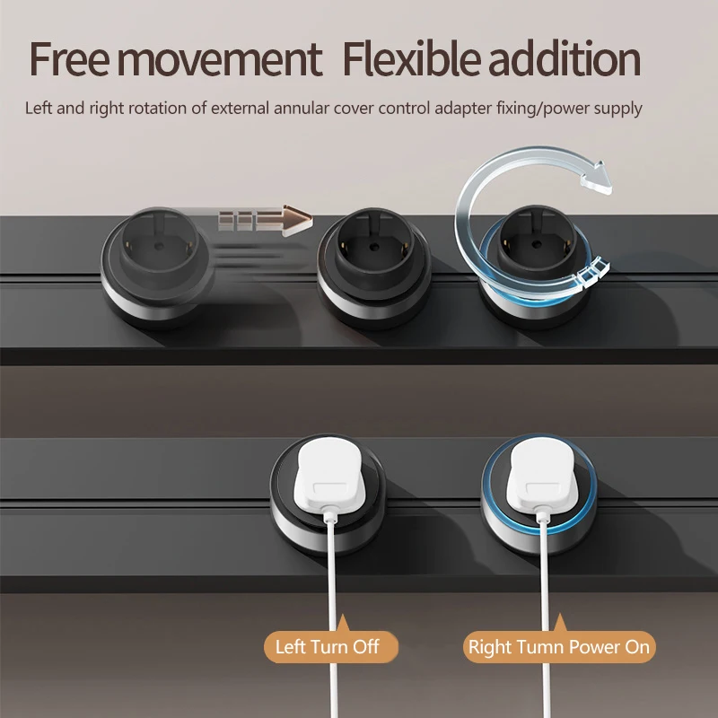 Universal Wall Mounted Socket Expansion with USB and Type-C Ports - Black/White