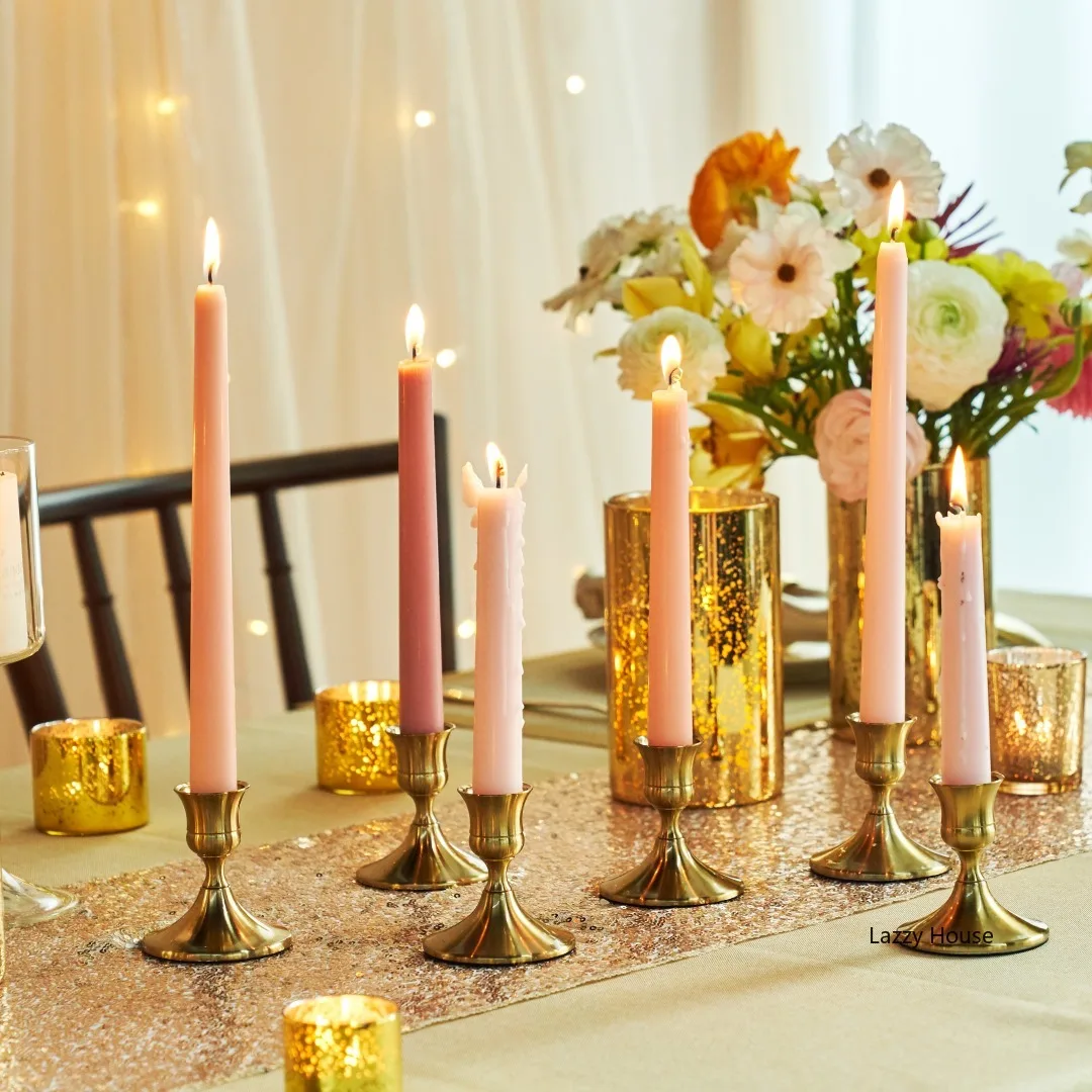 Description Picture 5 of item6pc Gold Candle Holder Set Candlestick Holders Vintage Home Decorations Room Decor Table Decoration and Accessories Home Decor