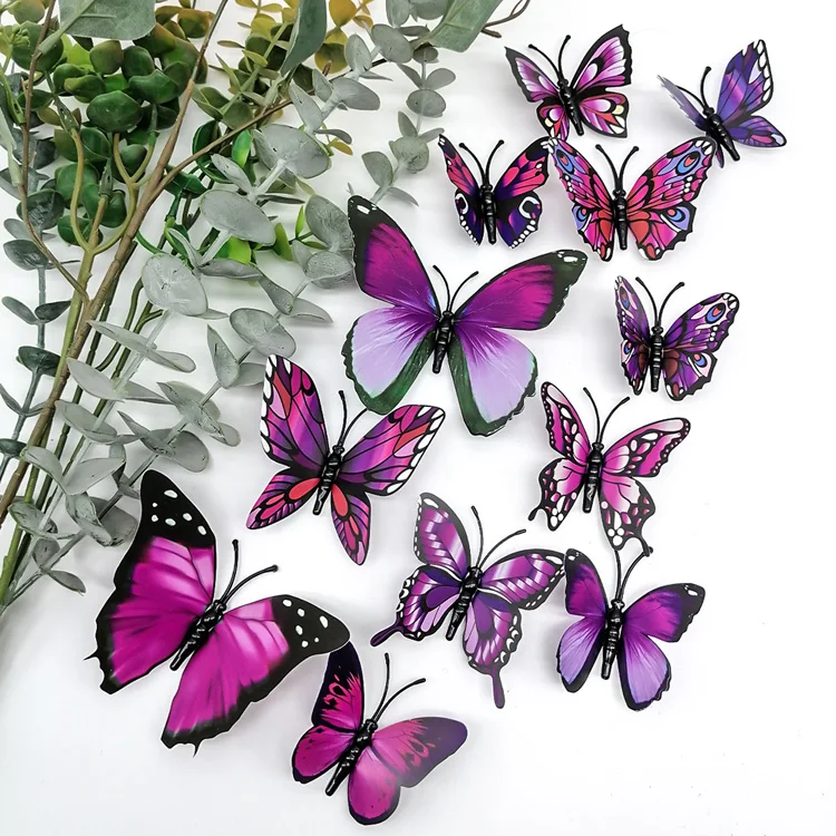 12 teile/satz mehrfarbige Schmetterling Wanda uf kleber Wohnzimmer Schlafzimmer Dekor für Hochzeits dekoration Schmetterlinge nach Hause verschönern Abziehbilder – Detail 2