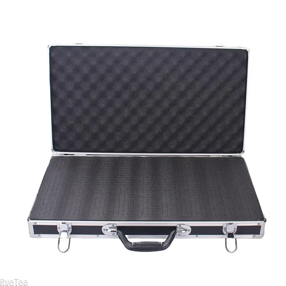 Portables Tool Box with Pre-cut Sponge 58x32x8.5cm Rectangular Tools Boxs Large Capacity Suitcase Hard Aluminium Equipment Case 2