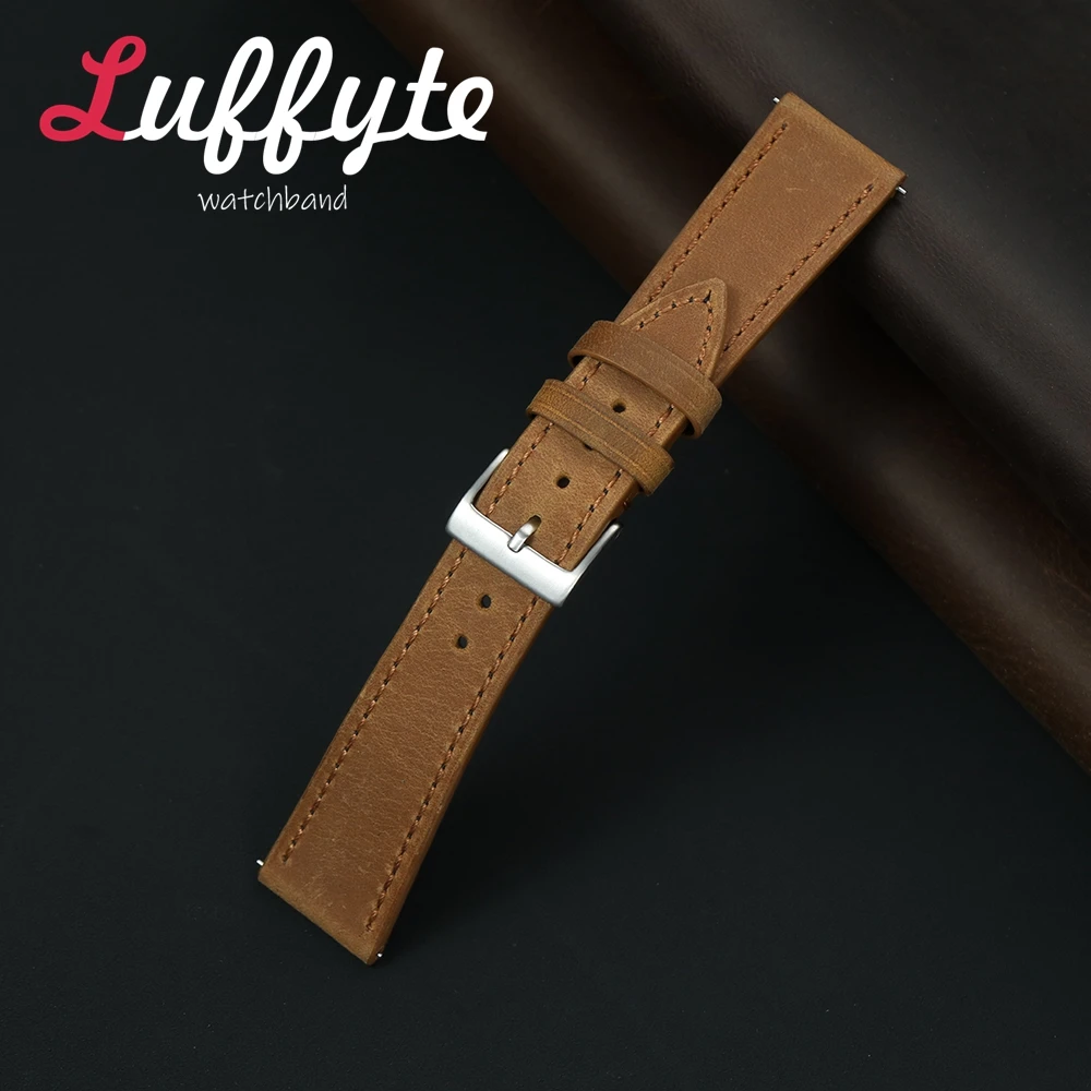 Premium Crazy Horse Leather Watchband - Multi-Color Replacement Wrist Straps