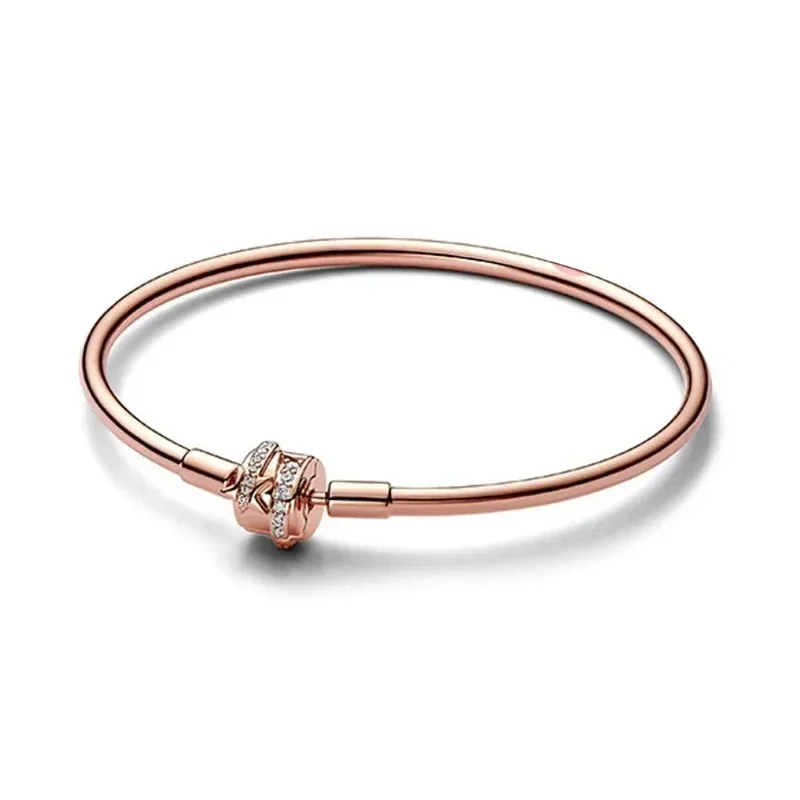 New Hot Selling Christmas Gift S925 Sterling Silver Ding Chain Sparkling Heart Tennis Women's Bracelet Luxury Fashion Jewelry